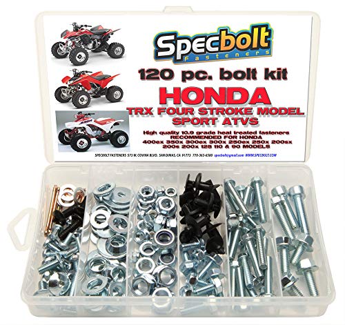 120pc Specbolt Bolt Kit for Maintenance & Restoration fits: Honda 400EX 250EX OEM Spec Fasteners Quad TRX400EX TRX250X aslo Great for ATC & TRX 350x 300ex 300x 250ex 250x 200sx 200s 200x & TRX90