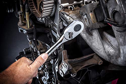 SATA 3-Piece Quick-Release Ratchet Set with Teardrop Head, Full-Polished Chrome Solid Handle, 1/4, 3/8, 1/2-Inch - ST14901U