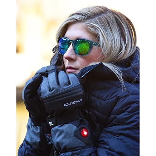 Extremus Buckwell Heated Gloves, Rechargeable Electric Warm Touch Screen fingertips Waterproof Winter Gloves for Men & Women, Heated Ice Fishing, Skiing, Snowboarding, Snowmobile Gloves