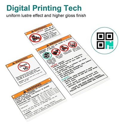 For Yamaha Stickers Warning Decals Labels with Bolts Kit Aluminum Backing Plates ATV Accessories Parts fit for Banshe,YFZ450R efi, Raptor 700, Raptor 660, YFZ450 carb model, Warrior 350, Blaster 200