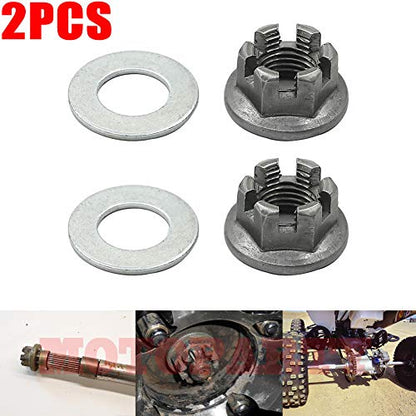 Motoparty Rear Axle Hub Castle Nut Washer For Yamaha ATV Banshee 350cc Blaster 200cc Warrior 350 Raptor 350 660 YFZ 450 Breeze MOTO-4 Grizzly 125 Rear Axle Castle Nut,Replacement for 90171-14037-00