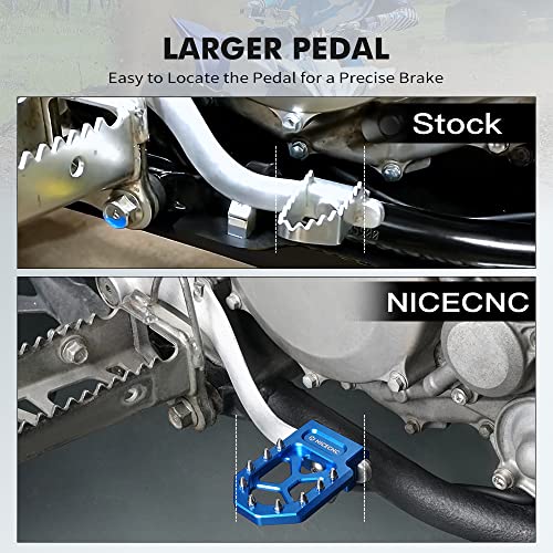 NICECNC Blue Brake Lever Pedal Extender and Chain Roller Tensioner with Spring Compatible with Yamaha YFZ450R 2009-2023