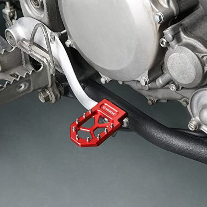 NICECNC Red Brake Lever Pedal Extender and Chain Roller Tensioner with Spring Compatible with Yamaha YFZ450R 2009-2023