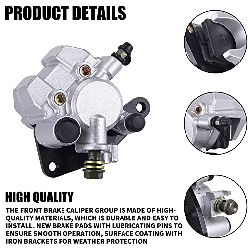 CNCMOTOK Front Right & Left Brake Caliper With Pads Compatible with YAMAHA Banshee 350 Grizzly 350 400 450 Big Bear 250 350 450 Blaster 200 Bruin 250 350 Raptor 350 660 Warrior 350 Bear Tracker 250