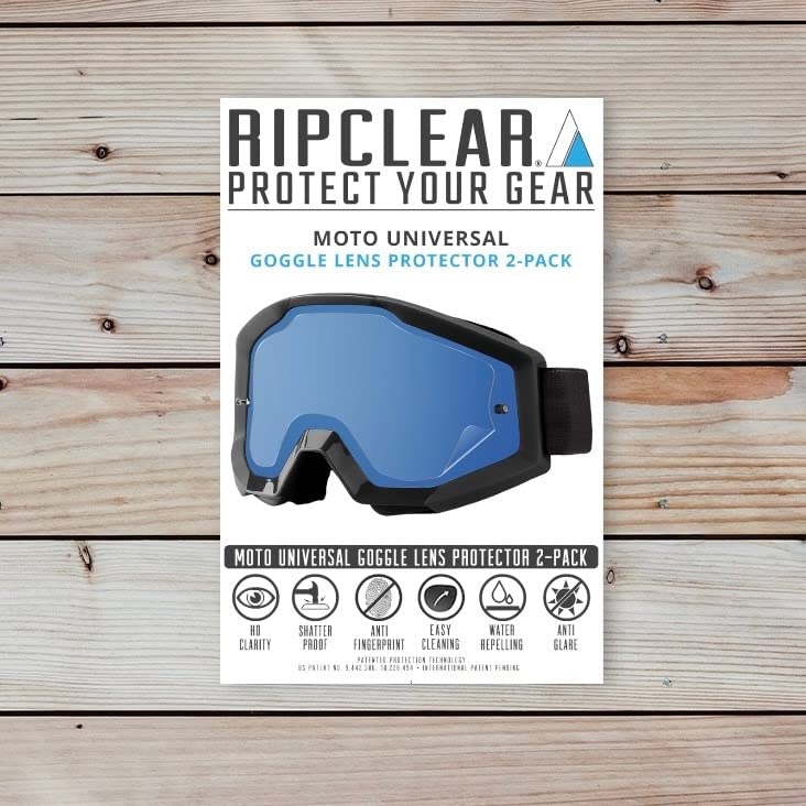 Ripclear Fly Racing Focus Lens Protector Tear off Alternative (Fits all Fly Goggles) Reduce Waste Military Grade Dirt Bike/ATV/Moto Goggle Lens Protectors Crystal Clear 2-Pack