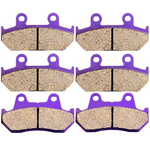 ECCPP Front and Rear Carbon Fiber Brake Pads for Honda GL 1500 Goldwing 1500 SE L 1988-2000