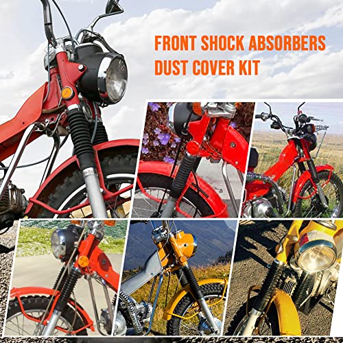 Motoparty Trail Gaiters Cover Boot For Honda CT90 TRAIL90 S90 CL90 Replace for 51611-459-880 Front Fork Cover Absorber Boots & Seals Spring Rebuild Kit