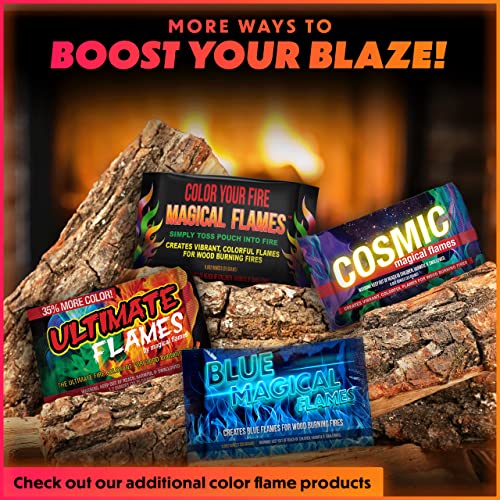 Magical Flames Fire Color Changing Packets - Fire Pit, Campfires, Outdoor Fireplaces - Hue-Changing Cosmic Flame Powder - Color Fire Camping Accessories for Kids & Adults - 50 Pack