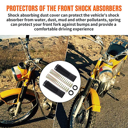 Motoparty Trail Gaiters Cover Boot For Honda CT90 TRAIL90 S90 CL90 Replace for 51611-459-880 Front Fork Cover Absorber Boots & Seals Spring Rebuild Kit