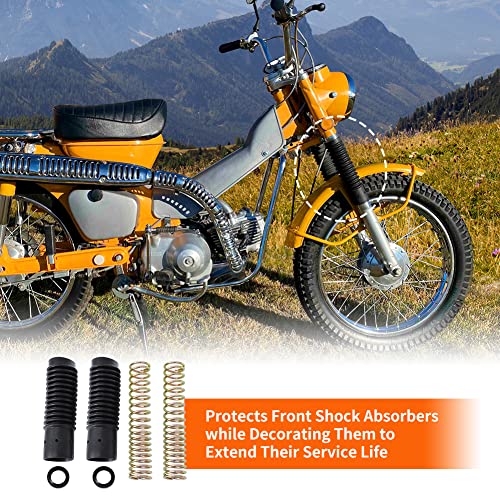 Motoparty Trail Gaiters Cover Boot For Honda CT90 TRAIL90 S90 CL90 Replace for 51611-459-880 Front Fork Cover Absorber Boots & Seals Spring Rebuild Kit