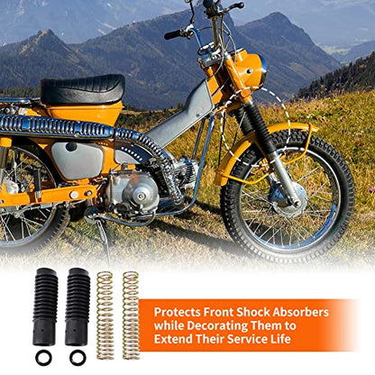 Motoparty Trail Gaiters Cover Boot For Honda CT90 TRAIL90 S90 CL90 Replace for 51611-459-880 Front Fork Cover Absorber Boots & Seals Spring Rebuild Kit