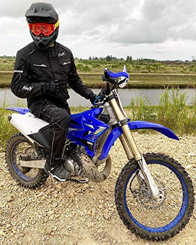HWK Adventure/Touring Motorcycle Jacket For Men Textile Motorbike CE Armored Waterproof Jackets ADV 4-Season (Black, Large)