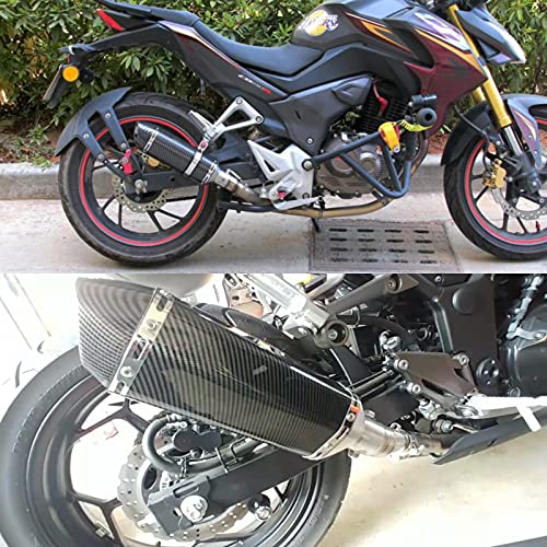 Motorcycle Slip On Exhaust Muffler,1.5-2" Carbon Fiber Unversal Exhaust Slip on Silencers & Mufflers For Dirt Bike Street Bike Scooter ATV Racing Exhaust Pipes