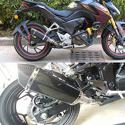 Motorcycle Slip On Exhaust Muffler,1.5-2" Carbon Fiber Unversal Exhaust Slip on Silencers & Mufflers For Dirt Bike Street Bike Scooter ATV Racing Exhaust Pipes