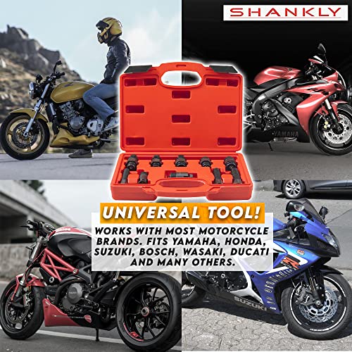 Motorcycle Flywheel Puller Set | 10pcs Universal Motorcycle ATV Moped Flywheel Puller Set | Motorcycle Repair Tool for Motorcycle Bikes, Honda, Suzuki, Bosch, Kawasaki, Ducati, Yamaha Flywheel