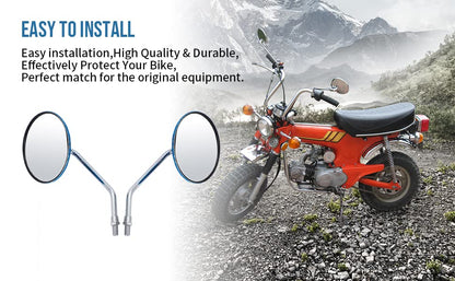 Motoparty Motorcycle Mirrors,Rear View Mirror, M10×1.25, for Honda CB125S CT70 MT125 MT250 XL100 XL125 XL175 XL70 CT125 SL100 SL125 CB CT MT XL SL