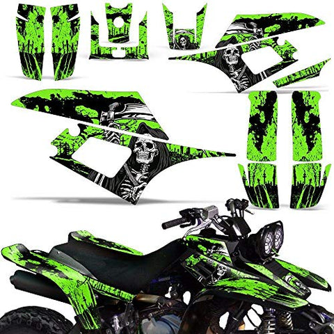 Wholesale Decals ATV Graphics kit Sticker Decal Compatible with Yamaha Warrior 350 All Years - Reaper V2 Green