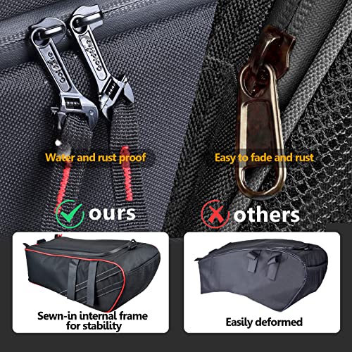 Sresk Ruckus Storage Accessories, Under Seat Storage Bag for Ruckus AKA Zoomer 2010-2022 Scooters Water and Tear Resistant 1680D Nylon with Shoulder Straps Luggage Saddle Bag (Red Piping)