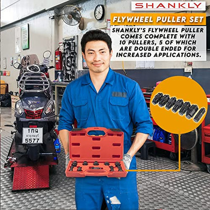 Motorcycle Flywheel Puller Set | 10pcs Universal Motorcycle ATV Moped Flywheel Puller Set | Motorcycle Repair Tool for Motorcycle Bikes, Honda, Suzuki, Bosch, Kawasaki, Ducati, Yamaha Flywheel