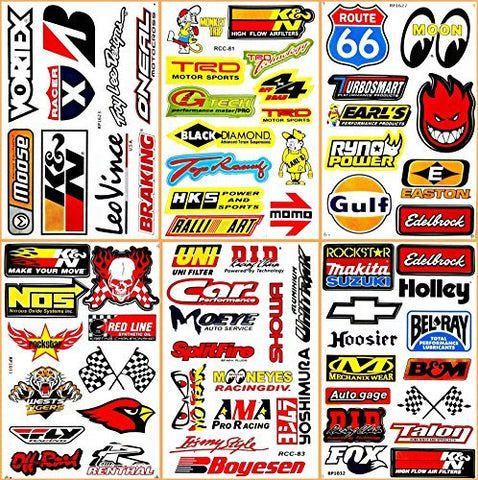Cars Motorsport Nos Hot Rod Drag Racing Lot 6 Vinyl Graphic Decals Stickers D6094