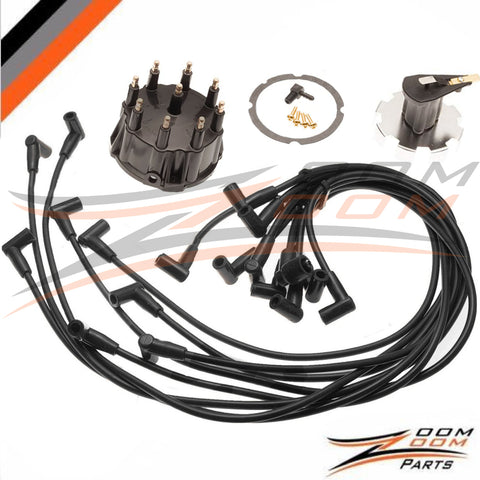 Distributor Cap Rotor Spark plug Wire Set For Mercruiser V8 5.0, 5.7, 6.2, 7.4, 8.2 Thunderbolt ignition
