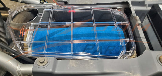 Clear Air Box Lid Cover With Blue Air Filter Fits 1987-2004 Yamaha Warrior 350 YFM 350 MADE IN U.S.A FREE FEDEX 2 DAY SHIPPING