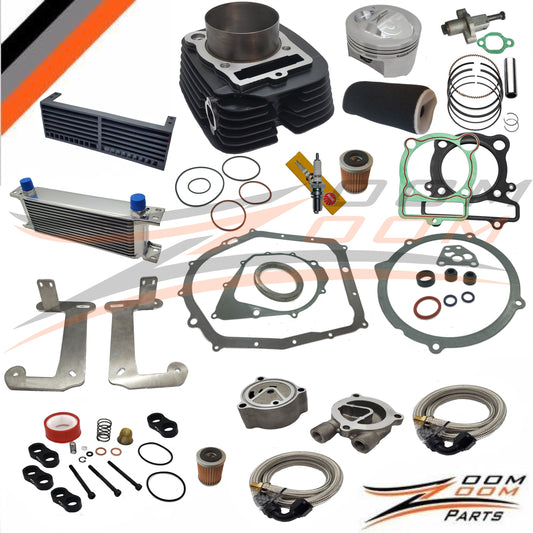 1987 - 2004 YAMAHA WARRIOR 350 YFM 350 FORGED PISTON BIG BORE KIT 366CC & OIL COOLER KIT COMPLETE REBUILD SET