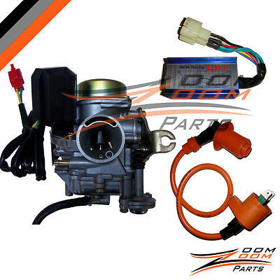 20mm GY6 50 50cc Carburetor Performance CDI Box Ignition coil Chinese Scooter