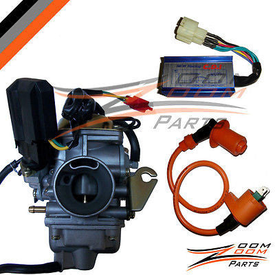 26mm GY6 150cc Carburetor Racing CDI Box Scooter Coil
