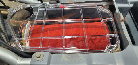 Clear Air Box Lid Cover With Red Air Filter Fits 1987-2004 Yamaha Warrior 350 YFM 350 MADE IN U.S.A FREE FEDEX 2 DAY SHIPPING