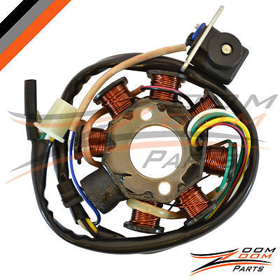 8 Pole Magneto Stator Rotor Coil GY6 Scooter Moped Go Kart 125cc