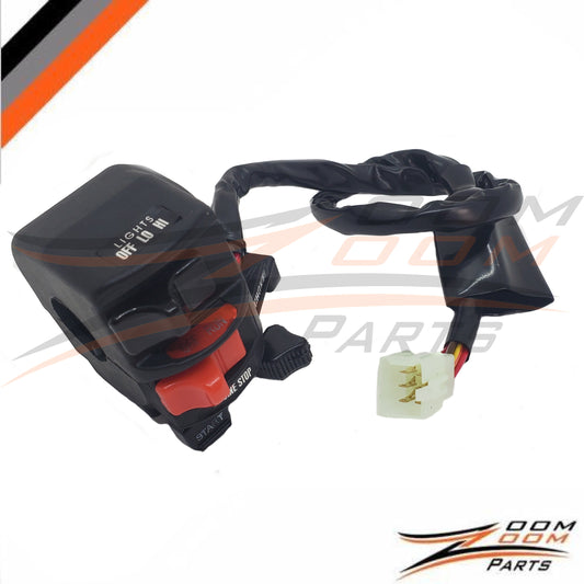 Zoom Zoom Parts L/H Control Light Kill Start Choke Stop Switch Assembly for 1988-2004 Kawasaki Bayou 300 KLF 300