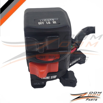 Zoom Zoom Parts L/H Control Light Kill Start Choke Stop Switch Assembly for 1988-2004 Kawasaki Bayou 300 KLF 300